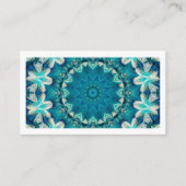 Carte De Visite Blue Aqua Mandala Rosette Retro Hippie (Devant)