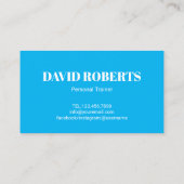 Carte De Visite Blue Barbells Personal Trainer Black Fitness (Dos)