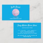 Carte De Visite Blue Bath Bomb Spa Natural Soap (Devant / Derrière)