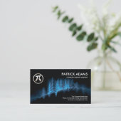 Carte De Visite Blue Binary Code Sound Wave Data Scientifique (Debout devant)
