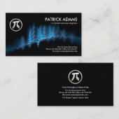 Carte De Visite Blue Binary Code Sound Wave Data Scientifique (Devant / Derrière)