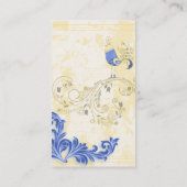 Carte De Visite Blue Bird mignonne Girl Retro Floral (Dos)