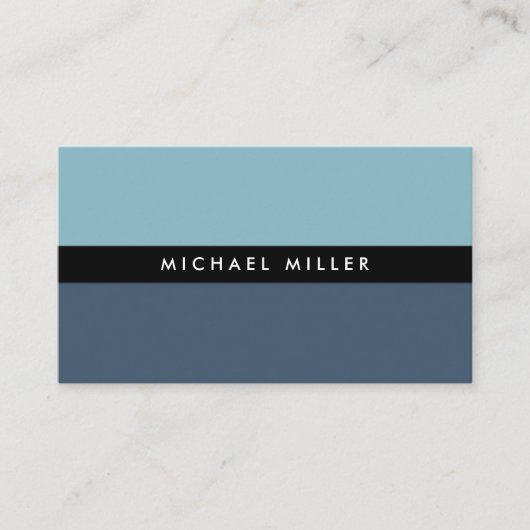 Carte De Visite Blue black stripe simple smart masculine minimal (Devant)