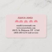 Carte De Visite Blue Boho Rainbow Cute Substitut Enseignant (Dos)