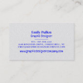 Carte De Visite Blue Bokeh Guilloché Design, Graphiste (Dos)