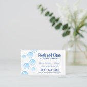 Carte De Visite Blue Bubble Design House Cleaning Service (Debout devant)