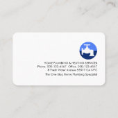 Carte De Visite Blue Building Frame Leaking Faucet (Dos)