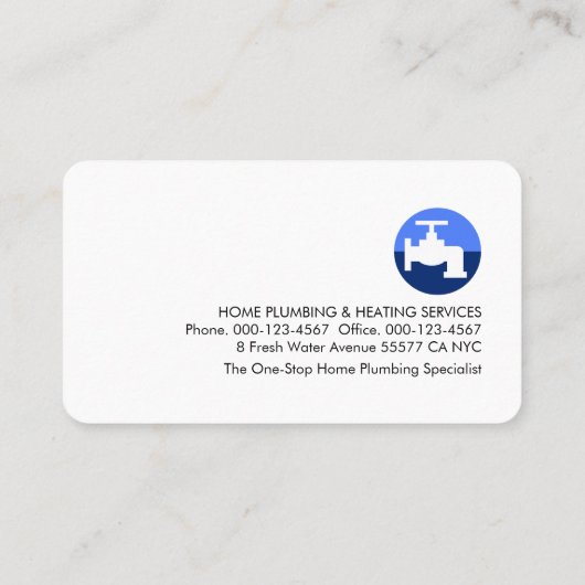 Carte De Visite Blue Building Frame Leaking Faucet (Dos)