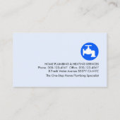 Carte De Visite Blue Building Pipe Frame Leaking Faucet (Dos)