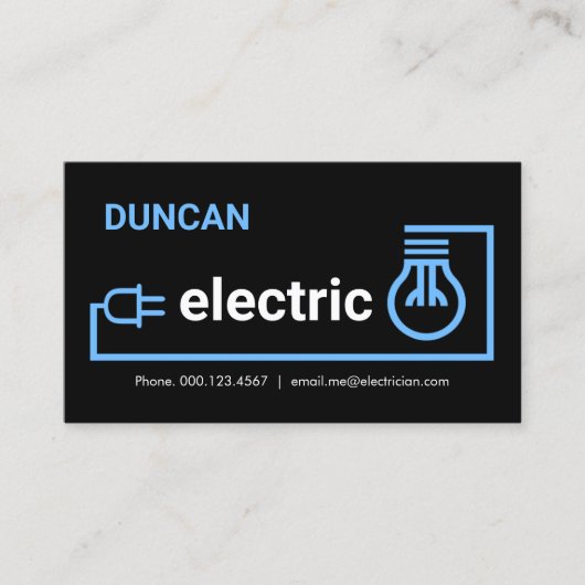 Carte De Visite Blue Bulb Plug Wiring Circuit (Devant)