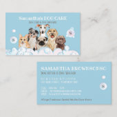 Carte De Visite Blue Chien Spa Salon Buble Baignade Grooming (Devant / Derrière)