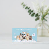 Carte De Visite Blue Chien Spa Salon Buble Baignade Grooming (Debout devant)