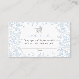 Carte De Visite Blue Chinoiserie Book In Lieu Card, Jeu de douche