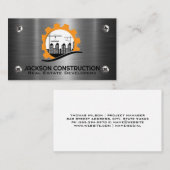 Carte De Visite Blue Collar Construction | Constructeur | Propriét (Devant / Derrière)