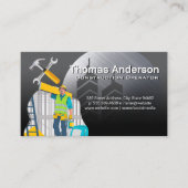 Carte De Visite Blue Collar Worker | Construction Tools (Devant)