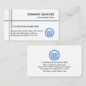 Carte De Visite Blue Crisscross Lines Import Export (Devant / Derrière)