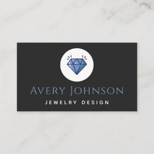 Carte De Visite Blue Crystal Diamond Jewelry Design Social Media