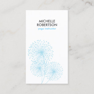 CARTE DE VISITE BLUE DANDELIONS ENSEIGNANT YOGA, INSTRUCTEUR YOGA