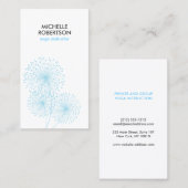 CARTE DE VISITE BLUE DANDELIONS ENSEIGNANT YOGA, INSTRUCTEUR YOGA (Devant / Derrière)