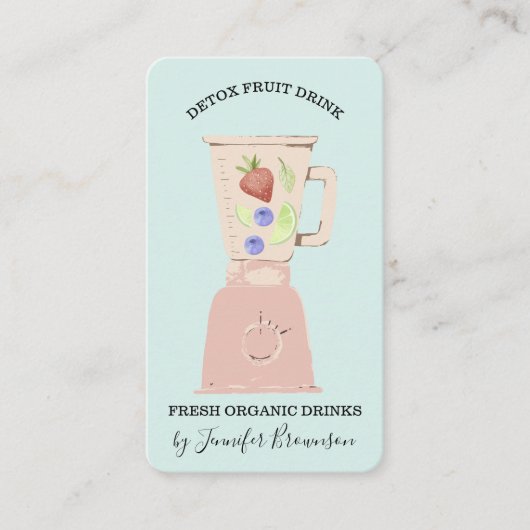 Carte De Visite Blue Detox Fruits frais Boire Blender (Devant)