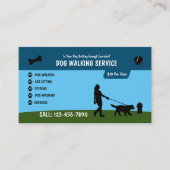 Carte De Visite Blue Dog Walking | (Devant)
