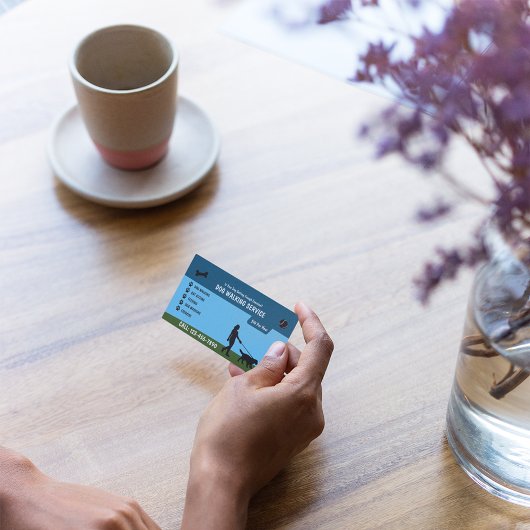 Carte De Visite Blue Dog Walking |