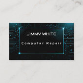 Carte De Visite Blue Electric Circuit Design Réparation de l'ordin (Devant)