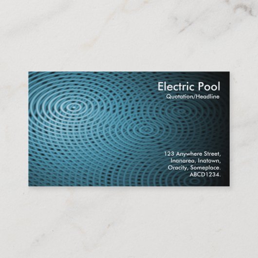 Carte De Visite Blue Electric Pool 010 (Devant)