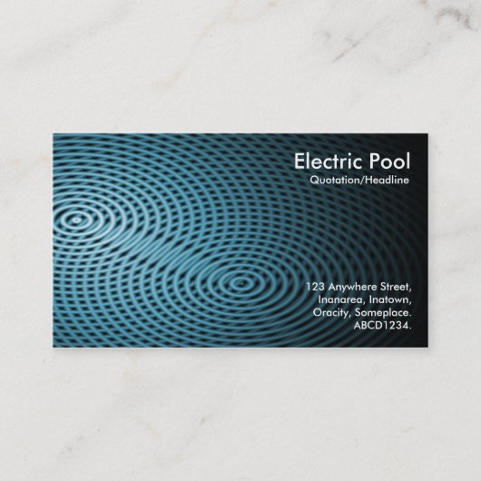 Carte De Visite Blue Electric Pool 03 (Devant)