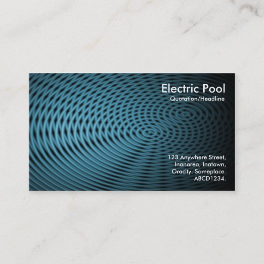 Carte De Visite Blue Electric Pool 05 (Devant)
