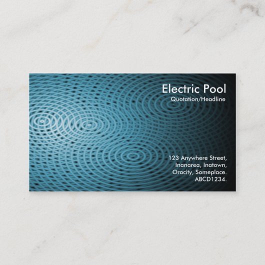 Carte De Visite Blue Electric Pool 08 (Devant)