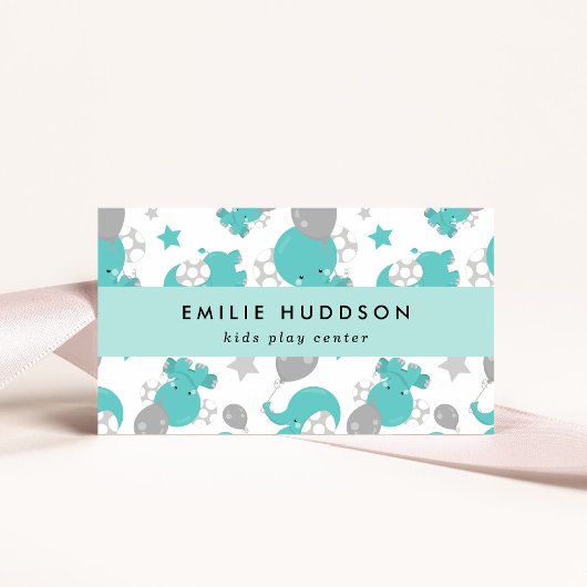 Carte De Visite Blue Elephants, Centre de jeux pour enfants, Centr