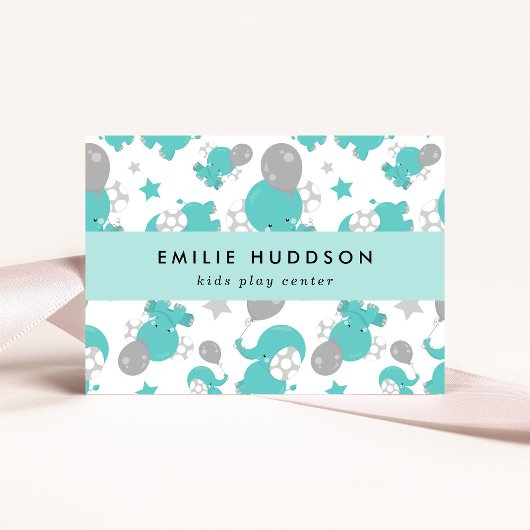 Carte De Visite Blue Elephants, Centre de jeux pour enfants, Centr