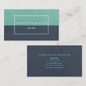 Carte De Visite Blue et Turquoise Modern Professional (Devant / Derrière)
