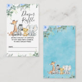 Carte De Visite Blue Eucalyptus Safari Baby shower Déchets Raffle (Devant / Derrière)