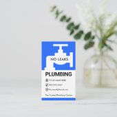 Carte De Visite Blue Faucet Plumbing Motif (Debout devant)