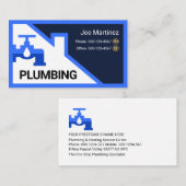 Carte De Visite Blue Faucet Rooftop Building Frame (Devant / Derrière)