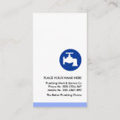 Carte De Visite Blue Faucet Votre Nom Flux d'eau (Dos)