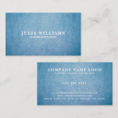 Carte De Visite Blue Faux Leather (Devant / Derrière)