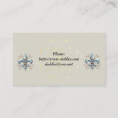 Carte De Visite Blue Fleur-de-Lis Business Card (Dos)