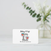 Carte De Visite Blue Floral Cake Mixer Bakery (Debout devant)