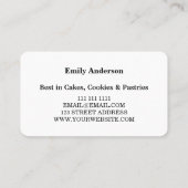 Carte De Visite Blue Floral Cake Mixer Bakery (Dos)