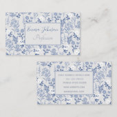 Carte De Visite Blue Flowers Botanical Painting (Devant / Derrière)