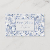 Carte De Visite Blue Flowers Botanical Painting (Devant)