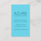 Carte De Visite Blue Garden Florist Landscaper Architecte (Dos)