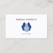 Carte De Visite Blue Ginger Jars Poterie Elégante Concepteur d'int (Devant)