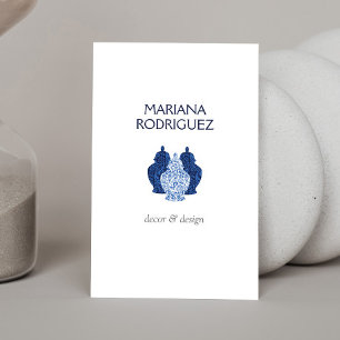 Carte De Visite Blue Ginger Jars Poterie Elégante Concepteur d'int