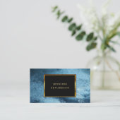 Carte De Visite Blue glacier or noir professionnel (Debout devant)