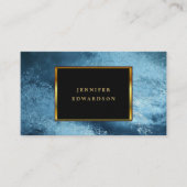 Carte De Visite Blue glacier or noir professionnel (Devant)