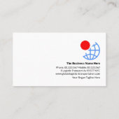 Carte De Visite Blue Globe Red Sun Satellite Logistique (Dos)